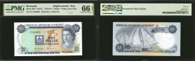 BERMUDA. Lot of (3). Bermuda Monetary Authority. 1 Dollar, 1978-88. P-28b* & 28d*. Replacements. PMG Gem Uncirculated 66 EPQ.

Dates included are 19...