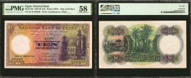 EGYPT. National Bank of Egypt. 10 Pounds, 1947-50. P-23c. PMG Choice About Uncirculated 58.

Printed by BWC. Printed signature of Leith-Ross. Waterm...