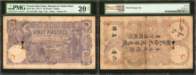FRENCH INDO-CHINA. Banque de L'Indo-Chine. 20 Piastres, 1913-17. P-38b. PMG Very Fine 20 Net. Rust Damage, Ink.

PMG comments "Rust Damage, Ink."
...