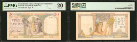 FRENCH INDO-CHINA. Lot of (7). Banque de L'Indochine. 1, 5 & 20 Piastres, ND (1921-46). P-48a, 48b, 49a, 54c, 54d, 55c & 56b. PMG Very Fine 20 to Choi...