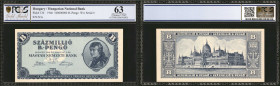 HUNGARY. Magyar Nemzeti Bank. 100,000,000 B.-Pengo, 1946. P-136. PCGS GSG Choice Uncirculated 63.

Estimate: $60 - $100