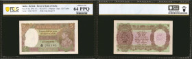 INDIA. Reserve Bank of India. 5 Rupees, ND (1937). P-18a. PCGS Banknote Choice Uncirculated 64 PPQ.

Estimate: $45 - $75
