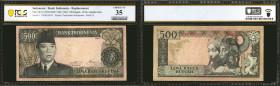 INDONESIA. Bank Indonesia. 500 Rupiah, 1960 (1964). P-87d. Replacement. PCGS Banknote Choice Very Fine 35.

Estimate: $45 - $75