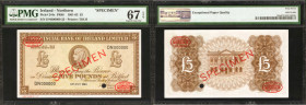 IRELAND, NORTHERN. Provincial Bank of Ireland Limited. 5 Pounds, 1961-65. P-244s. Specimen. PMG Superb Gem Uncirculated 67 EPQ.

Estimate: $60 - $10...