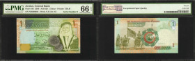 JORDAN. Central Bank of Jordan. 1 Dinar, 2009. P-34e. Serial Number 2. PMG Gem Uncirculated 66 EPQ.

Estimate: $60 - $100