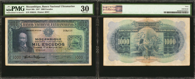 MOZAMBIQUE. Banco Nacional Ultramarino. 1000 Escudos, 1947. P-99b. PMG Very Fine...