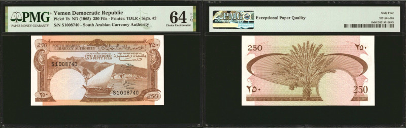 YEMEN, DEMOCRATIC REPUBLIC. Lot of (2). South Arabian Currency Authority. 250 Fi...