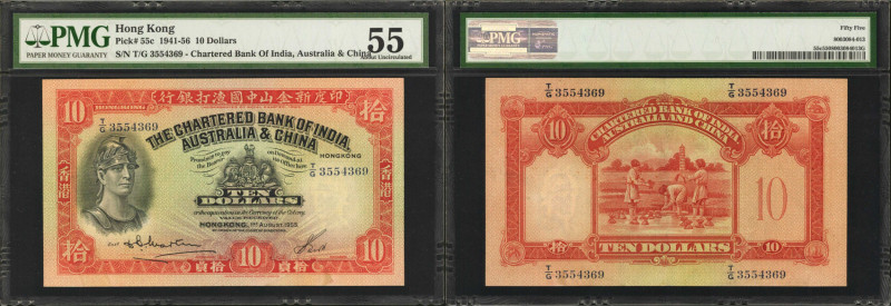 (t) HONG KONG. The Chartered Bank of India, Australia & China. 10 Dollars, 1941-...