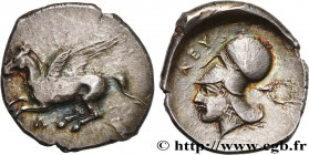 AKARNANIA - LEUKAS
Type : Statère 
Date : c. 375-350 AC. 
Mint name / Town : Leucas, Acarnanie 
Metal : silver 
Diameter : 25  mm
Orientation dies : 9...