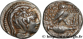 ATTICA - ATHENS
Type : Tétradrachme stéphanophore 
Date : c. 110-109 AC. 
Mint name / Town : Athènes, Attique 
Metal : silver 
Diameter : 28  mm
Orien...