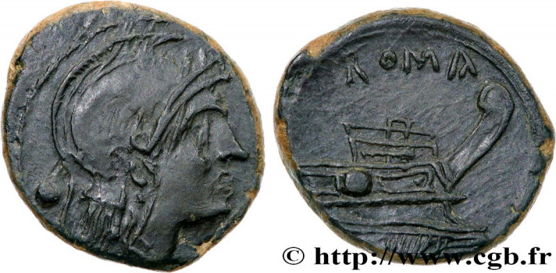 ROMAN REPUBLIC - ANONYMOUS
Type : Uncia ou once frappée 
Date : c. 211-206 AC. 
...