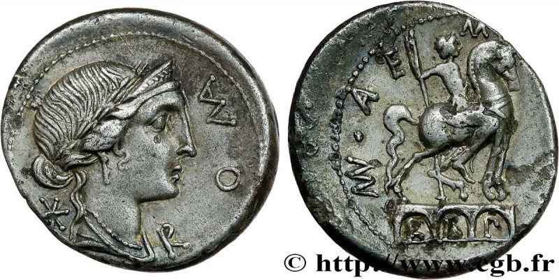AEMILIA
Type : Denier 
Date : c. 114-113 AC. 
Mint name / Town : Rome 
Metal : s...