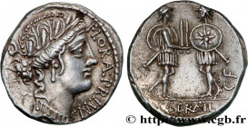 SERVILIA
Type : Denier 
Date : 57 AC. 
Mint name / Town : Rome 
Metal : silver 
Millesimal fineness : 950  ‰
Diameter : 17,5  mm
Orientation dies : 11...