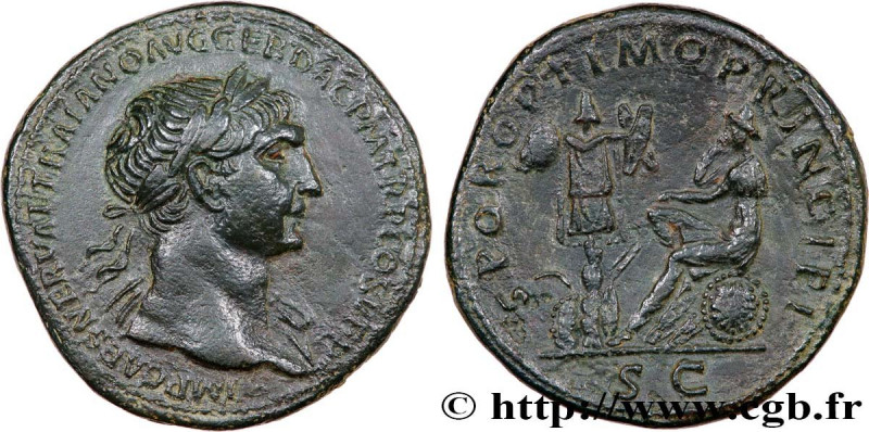 TRAJANUS
Type : Sesterce 
Date : 105 
Mint name / Town : Rome 
Metal : copper 
D...