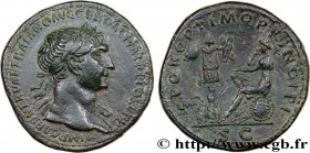 TRAJANUS
Type : Sesterce 
Date : 105 
Mint name / Town : Rome 
Metal : copper 
Diameter : 34,5  mm
Orientation dies : 6  h.
Weight : 24,32  g.
Rarity ...