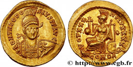 THEODOSIUS II
Type : Solidus 
Date : 430-440 
Mint name / Town : Constantinople 
Metal : gold 
Diameter : 21  mm
Orientation dies : 6  h.
Weight : 4,4...