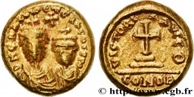 HERACLIUS and HERACLIUS CONSTANTINE
Type : Solidus 
Date : indiction 3 
Date : 614-615 
Mint name / Town : Carthage 
Metal : gold 
Millesimal fineness...