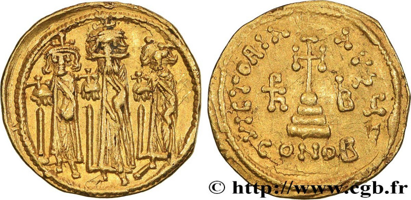 HERACLIUS, HERACLIUS CONSTANTINE and HERACLONAS
Type : Solidus 
Date : 638-639 
...