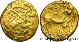 AMBIANI (Area of Amiens)
Type : Statère d'or biface au flan court 
Date : c. 80-50 AC. 
Mint name / Town : Amiens (80) 
Metal : gold 
Diameter : 18  m...