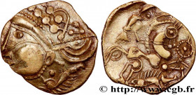 GALLIA - AULERCI EBUROVICES (Area of Évreux)
Type : Hémistatère au sanglier 
Date : c. 60-50 AC. 
Mint name / Town : Évreux (27) 
Metal : gold 
Diamet...