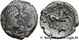 GALLIA - AULERCI EBUROVICES (Area of Évreux)
Type : Bronze à la tête d’Apollon et à la treille de vigne 
Date : c. 50-40 AC. 
Mint name / Town : Évreu...