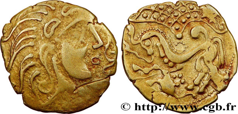 PARISII (Area of Paris)
Type : Statère d'or, classe V 
Date : c. 60-52 AC. 
Mint...