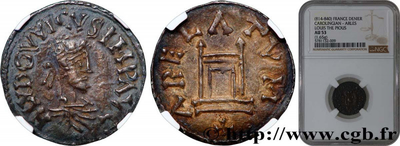 LOUIS THE PIOUS
Type : Denier 
Date : c. 819/822-830 
Mint name / Town : Arles 
...