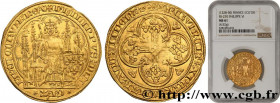 PHILIP VI OF VALOIS
Type : Écu d'or à la chaise 
Date : 10/04/1343 
Date : n.d. 
Metal : gold 
Millesimal fineness : 1000  ‰
Diameter : 30  mm
Orienta...