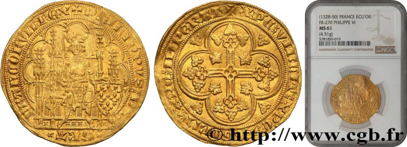 PHILIP VI OF VALOIS
Type : Écu d'or à la chaise 
Date : 10/04/1343 
Date : n.d. ...