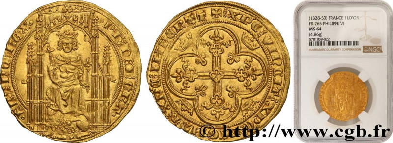 PHILIP VI OF VALOIS
Type : Lion d’or 
Date : 31/10/1338 
Metal : gold 
Millesima...