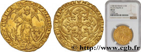 PHILIP VI OF VALOIS
Type : Ange d'or 
Date : 26/06/1342 
Metal : gold 
Millesimal fineness : 1000  ‰
Diameter : 32  mm
Orientation dies : 9  h.
Weight...