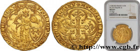 PHILIP VI OF VALOIS
Type : Ange d'or 
Date : 26/06/1342 
Metal : gold 
Millesimal fineness : 1000  ‰
Diameter : 32  mm
Orientation dies : 8  h.
Weight...