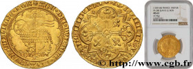 JOHN II "THE GOOD"
Type : Mouton d'or 
Date : 17/01/1355 
Date : n.d. 
Metal : gold 
Millesimal fineness : 1000  ‰
Diameter : 29  mm
Orientation dies ...