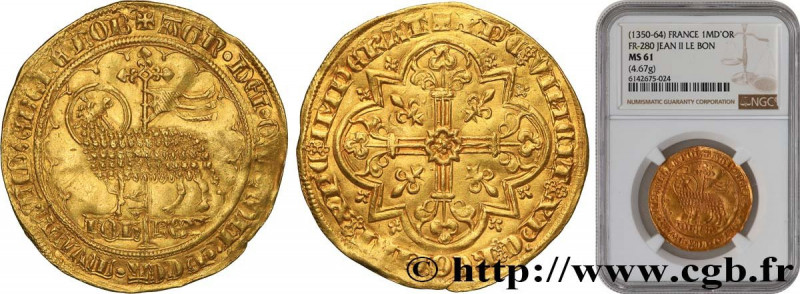 JOHN II "THE GOOD"
Type : Mouton d'or 
Date : 17/01/1355 
Date : n.d. 
Metal : g...