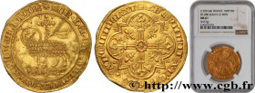JOHN II "THE GOOD"
Type : Mouton d'or 
Date : 17/01/1355 
Date : n.d. 
Metal : gold 
Millesimal fineness : 1000  ‰
Diameter : 31,5  mm
Orientation die...