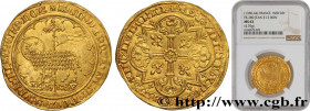 JOHN II "THE GOOD"
Type : Mouton d'or 
Date : 17/01/1355 
Date : n.d. 
Metal : gold 
Millesimal fineness : 1000  ‰
Diameter : 31  mm
Orientation dies ...