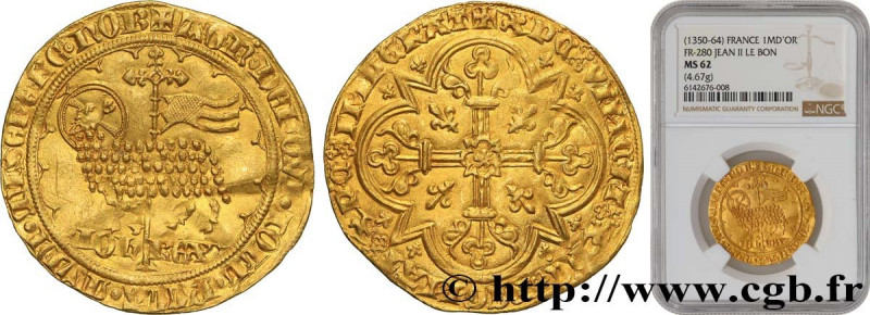 JOHN II "THE GOOD"
Type : Mouton d'or 
Date : 17/01/1355 
Date : n.d. 
Metal : g...