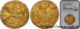 JOHN II "THE GOOD"
Type : Franc à cheval 
Date : 05/12/1360 
Date : n.d. 
Metal : gold 
Millesimal fineness : 1000  ‰
Diameter : 27  mm
Orientation di...