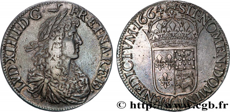 LOUIS XIV "THE SUN KING"
Type : Écu au buste juvénile du Béarn, 2e type 
Date : ...