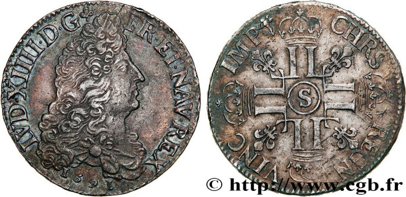 LOUIS XIV "THE SUN KING"
Type : Écu aux huit L, 1er type 
Date : 1691 
Mint name...