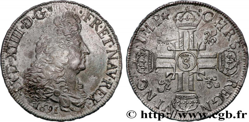 LOUIS XIV "THE SUN KING"
Type : Écu aux huit L, 1er type 
Date : 1691 
Mint name...