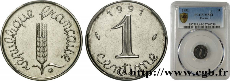 V REPUBLIC
Type : 1 centime Épi, frappe monnaie 
Date : 1991 
Mint name / Town :...