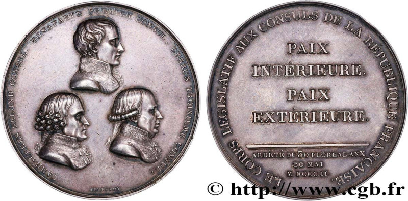 CONSULATE
Type : Médaille pour la paix d'Amiens 
Date : An X (1801-1802) 
Mint n...