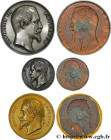 SECOND EMPIRE
Type : Lot de 3 médailles, Napoléon III, tirages unifaces 
Date : n.d. 
Diameter : 59,5  mm
Weight : 47,78  g.
Edge : lisse 
Reverse leg...