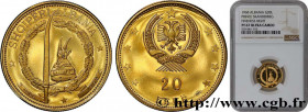 ALBANIA
Type : 20 Leke Proof  
Date : (1968) 
Date : 1968 
Metal : gold 
Millesimal fineness : 900  ‰
Diameter : 21  mm
Orientation dies : 6  h.
Weigh...