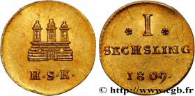 GERMANY - FREE CITY OF HAMBURG
Type : Essai en or du Sechsling 
Date : 1809 
Mint name / Town : Hambourg 
Quantity minted : - 
Metal : gold 
Diameter ...