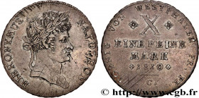 GERMANY - KINGDOM OF WESTPHALIA - JÉRÔME NAPOLÉON
Type : Thaler de convention, 2e type 
Date : 1810 
Mint name / Town : Cassel 
Metal : silver 
Milles...