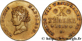 GERMANY - KINGDOM OF WESTPHALIA - JÉRÔME NAPOLÉON
Type : X Thaler en or 
Date : 1813 
Mint name / Town : Brunswick 
Metal : gold 
Millesimal fineness ...