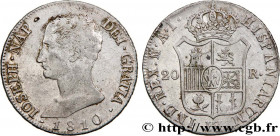 SPAIN - KINGDOM OF SPAIN - JOSEPH NAPOLEON
Type : 20 Reales ou 5 Pesetas 
Date : 1810 
Mint name / Town : Madrid 
Quantity minted : 992556 
Metal : si...