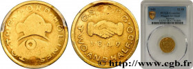 UTAH - SALT LAKE CITY - MORMON
Type : 2 1/2 Mormon Dollar 
Date : 1849 
Quantity minted : - 
Metal : gold 
Diameter : 17  mm
Orientation dies : 6  h.
...